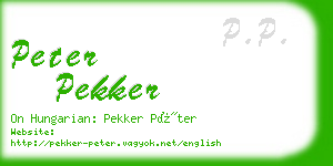 peter pekker business card